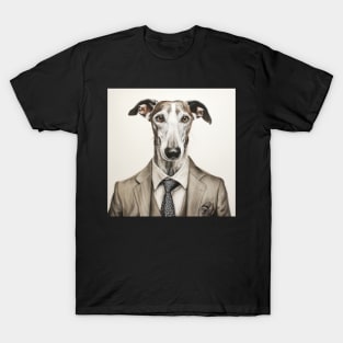 Greyhound Dog in Suit T-Shirt